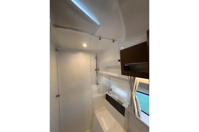 Slide: The Image of Modern bathroom interior of 2026 Beneteau Antares 11 Coupe yacht. - 24