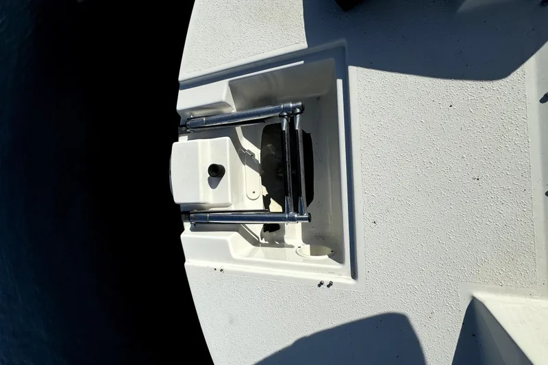 Slide: The Image of 2022 Stingray sc192 boat deck with ladder and textured surface. - 22