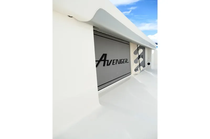 Slide: The Image of Avenger AV26 2026 boat detail with sleek design and modern branding. - 51