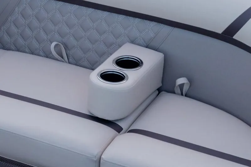 Slide: The Image of Manufacturer Provided Image: 2023 Crest Classic DLX 240 boat seat with cup holders and quilted design. - 6