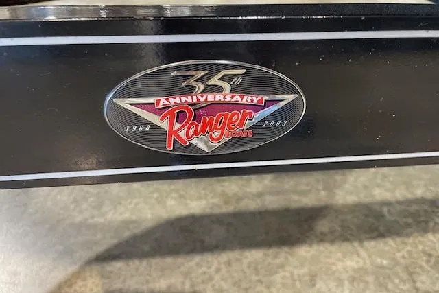 Slide: The Image of 35th Anniversary Ranger Boats emblem on 2003 Ranger 185 VX model. - 4