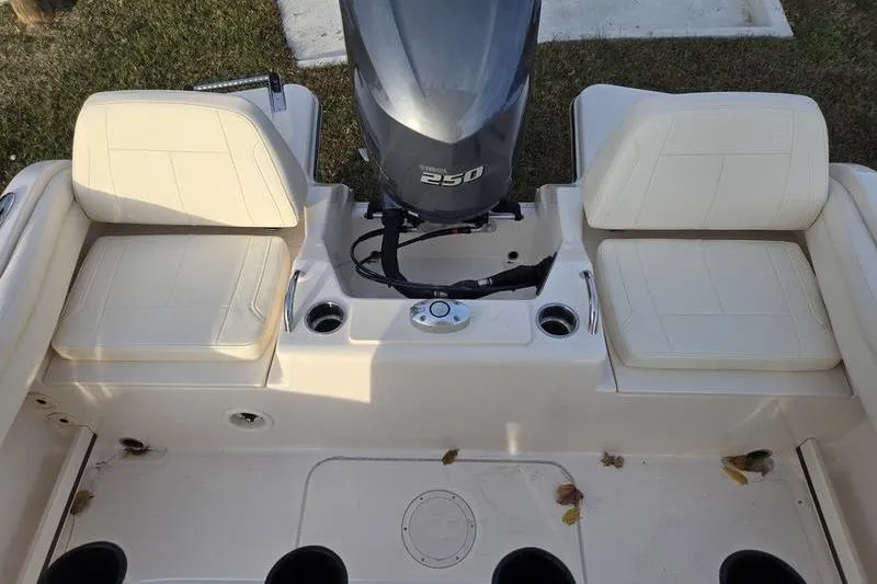 Slide: The Image of 2026 Grady-White Fisherman 216 boat interior with Yamaha 250 engine. - 11