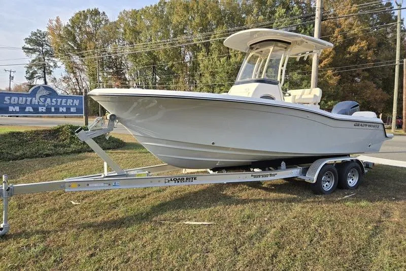 Slide: The Image of 2026 Grady-White Fisherman 216 boat on trailer at Southeastern Marine dealership. - 6