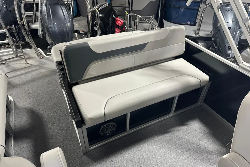 Slide: The Image of 2026 Godfrey SW 2286 SFL boat interior with cushioned seating and modern design. - 12