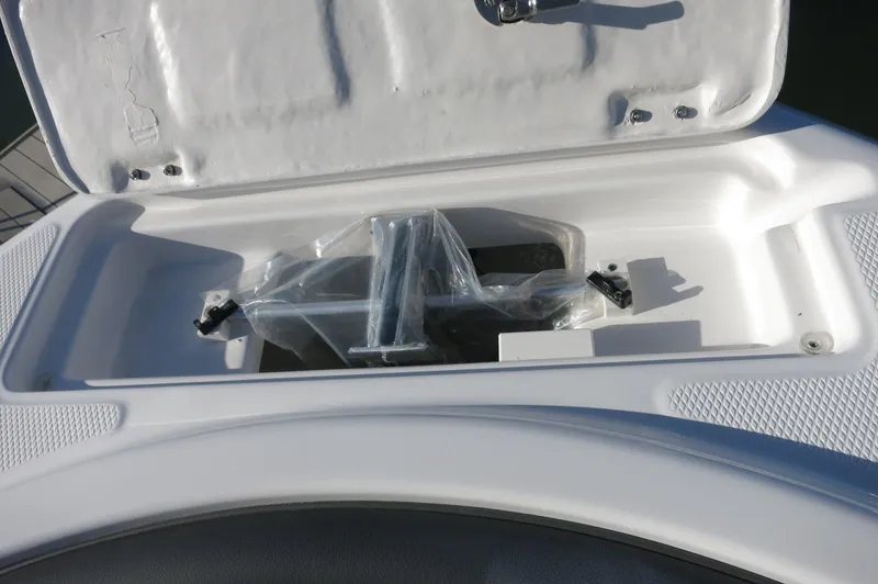 Slide: The Image of Storage compartment of 2024 Robalo 222 Explorer CC boat. - 12