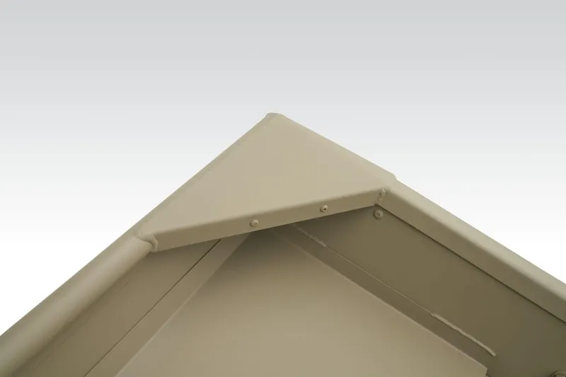 Slide: The Image of Manufacturer Provided Image: 2026 Tracker Grizzly 15 Jon boat, close-up of bow section, beige color. - 21