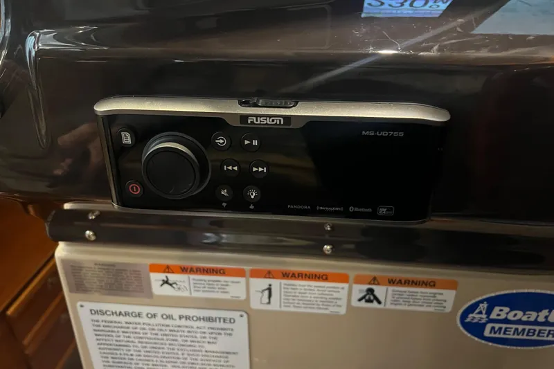 Slide: The Image of Fusion MS-UD755 stereo system on 2020 Ranger Tugs R-27 Luxury Edition Tug. - 13