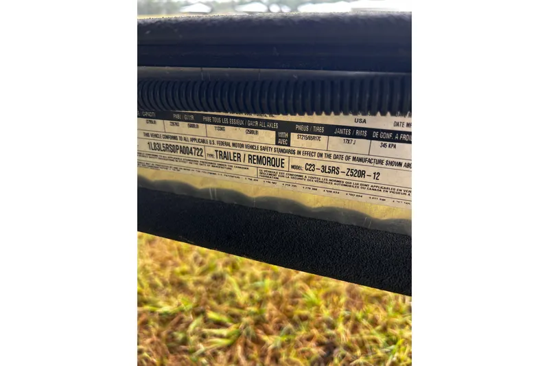 Slide: The Image of Label on 2023 Ranger Z520R Ranger Cup Equipped trailer, showing specifications and compliance details. - 17