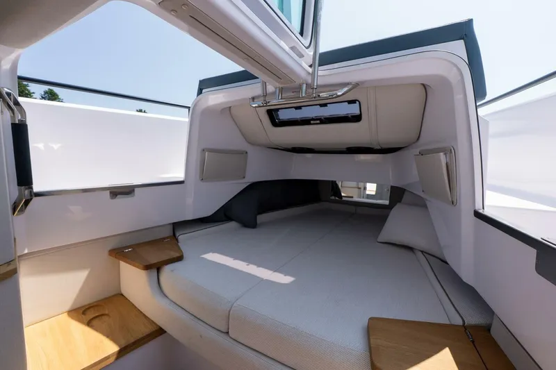 Slide: The Image of Interior of 2026 Axopar 37 U-Sofa with modern design. - 47