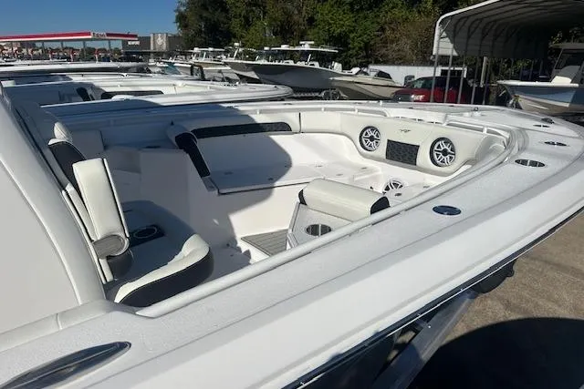 Slide: The Image of 2026 Tidewater 282 CC Adventure boat with spacious seating and modern design. - 12