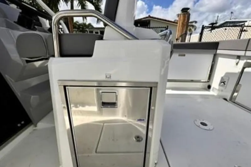 Slide: The Image of 2023 Jeanneau Leader 7.5 CC S3 boat interior with stainless steel storage compartment. - 8