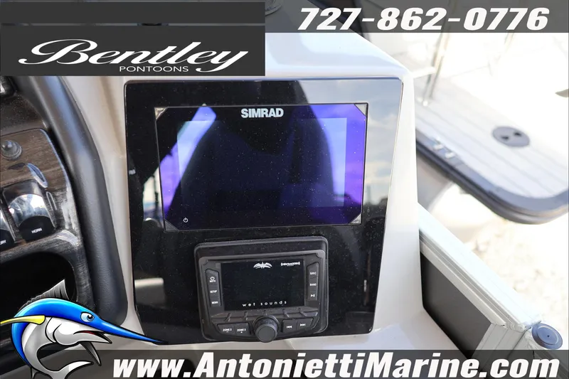 Slide: The Image of Dashboard of 2026 Bentley Pontoons Elite 253 Admiral with Simrad display. - 16