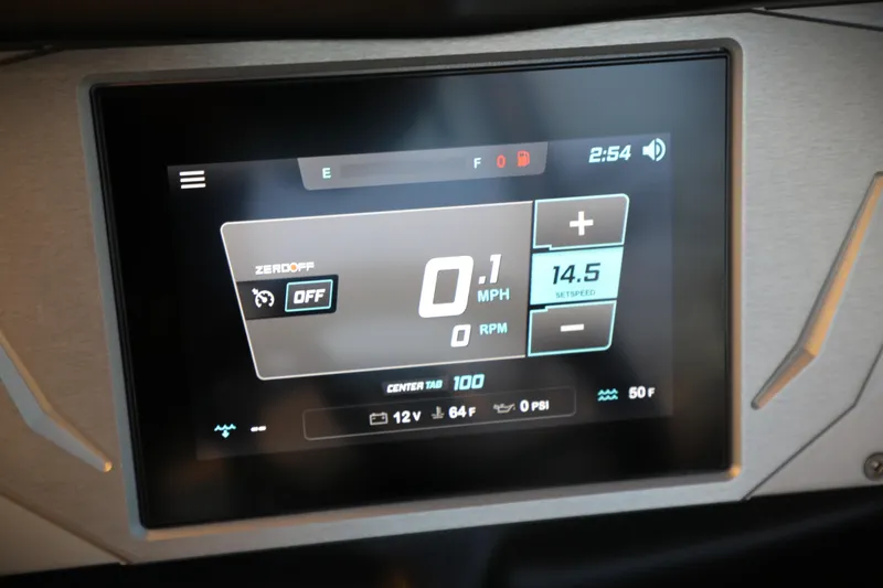 Slide: The Image of Touchscreen display of 2026 Supreme S220 showing speed and settings. - 13