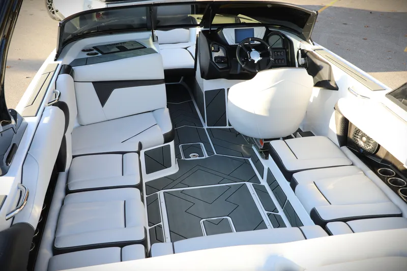 Slide: The Image of Luxurious interior of 2026 Supreme S220 boat with modern seating and sleek design. - 32