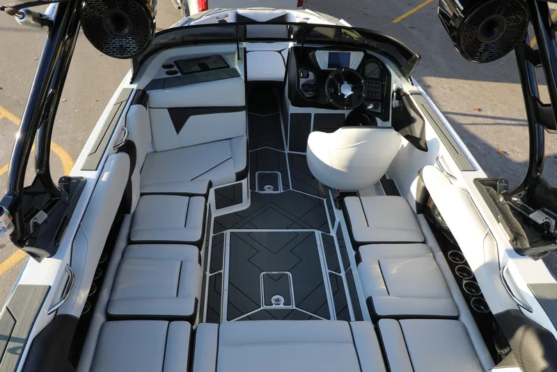 Slide: The Image of 2026 Supreme S220 boat interior with modern seating and sleek design. - 33