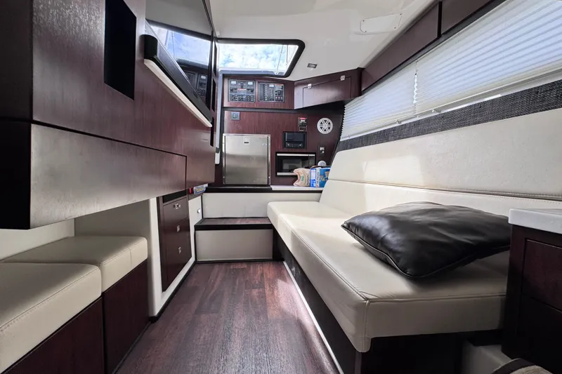 Slide: The Image of Luxurious interior of 2021 Monterey 378 Super Express yacht with modern amenities. - 10