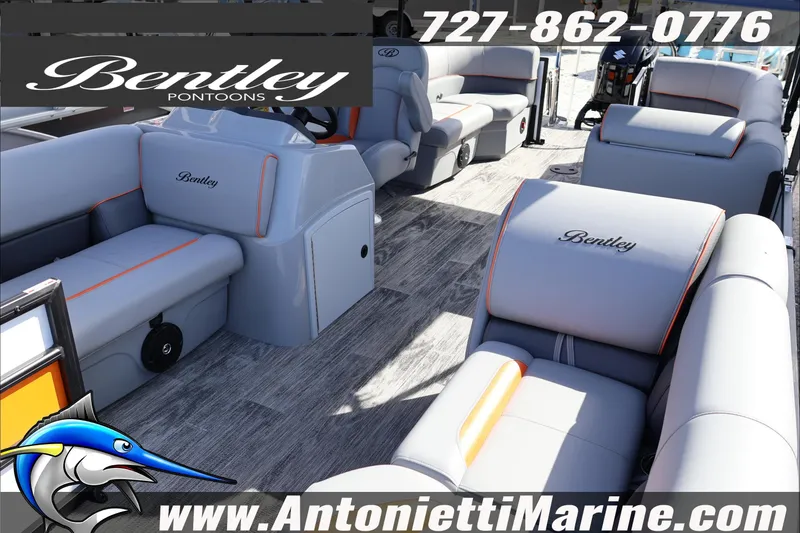 Slide: The Image of 2026 Bentley Pontoons Bolt 223 interior with luxurious seating and modern design. - 15