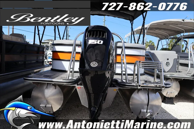 Slide: The Image of 2026 Bentley Pontoons Bolt 223 with 150 HP engine at Antonietti Marine. - 4