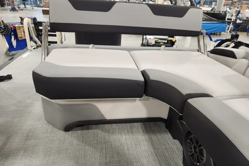 Slide: The Image of 2026 Avalon LSZ Cruise Rear Bench with sleek gray and black upholstery. - 17