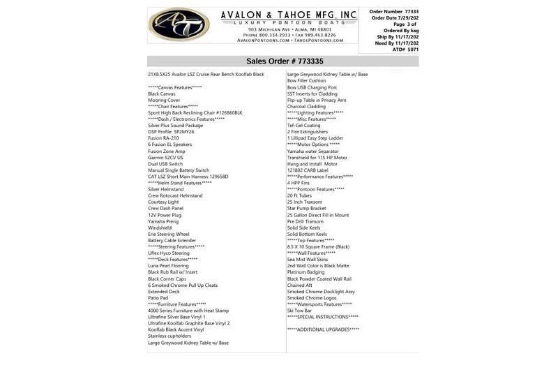 Slide: The Image of 2026 Avalon LSZ Cruise Rear Bench boat layout with seating and helm design. - 4