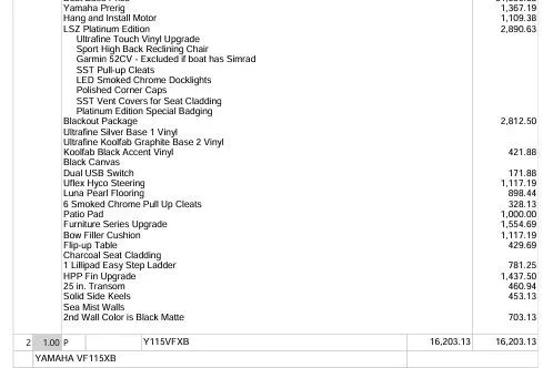 Slide: The Image of Avalon LSZ Cruise Rear Bench 2026 pricing and options list from Greenwood Lake Marina. - 5
