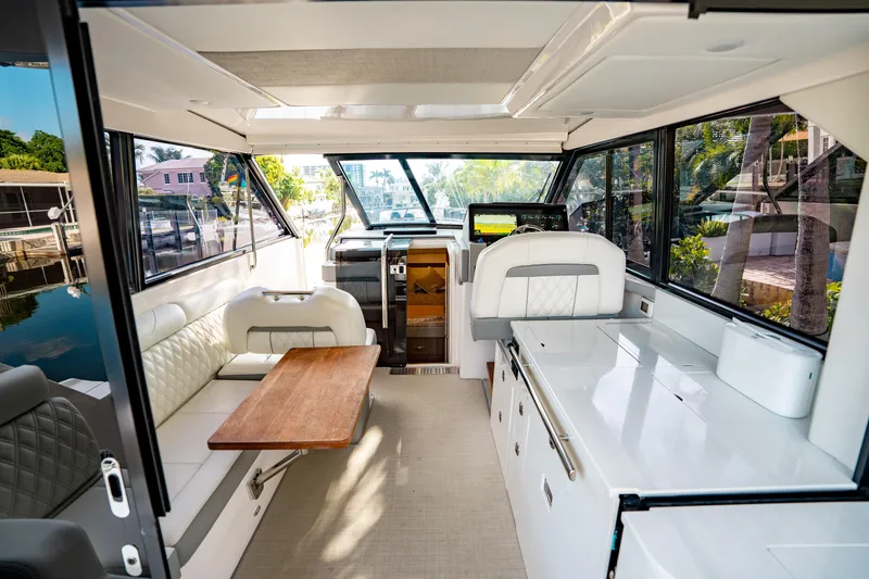 Slide: The Image of Luxurious bathroom in 2022 Regal 36 XO yacht with modern fixtures and elegant design. - 46