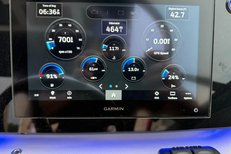 Slide: The Image of Garmin display showing 2023 Regal LX4 engine metrics and performance data. - 9