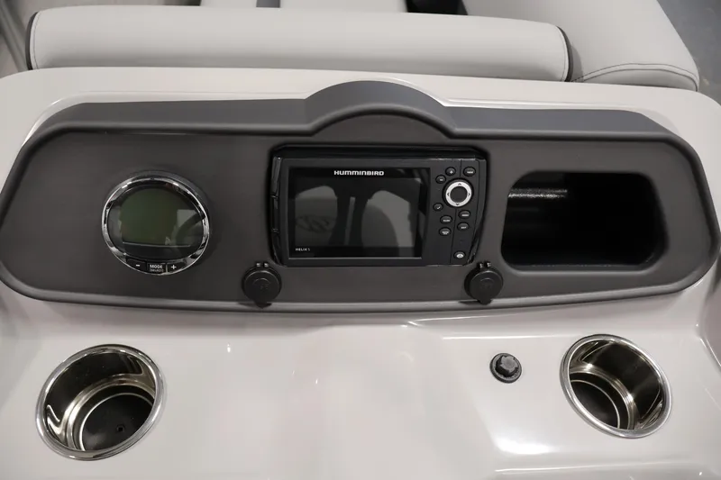 Slide: The Image of Dashboard of 2026 Bentley Pontoons 223 Bolt Tri-Toon with navigation system and controls. - 21
