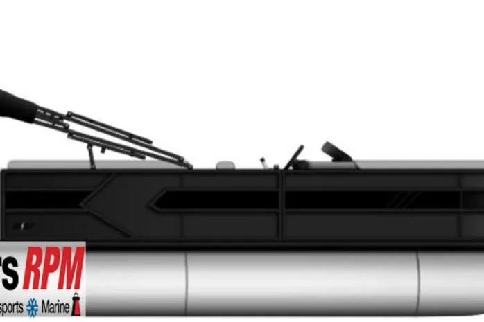 The Image of 2026 Bentley Pontoons 223 Bolt Tri-Toon, sleek black design, side view. - 3