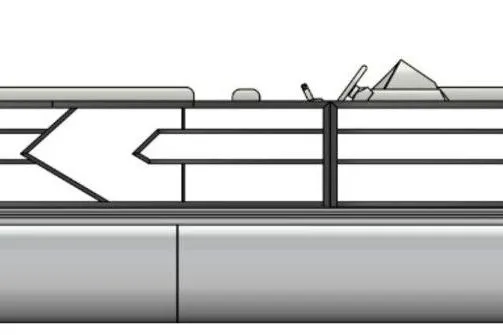 Slide: The Image of 2026 Bentley Pontoons 223 Bolt Tri-Toon side view illustration. - 43