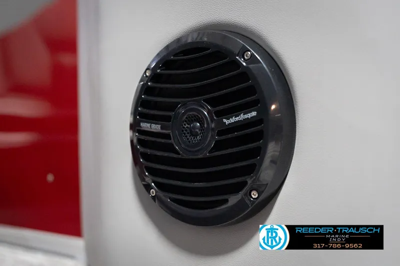 Slide: The Image of Marine-grade speaker on 2026 Bennington 20 SSR boat interior. - 43