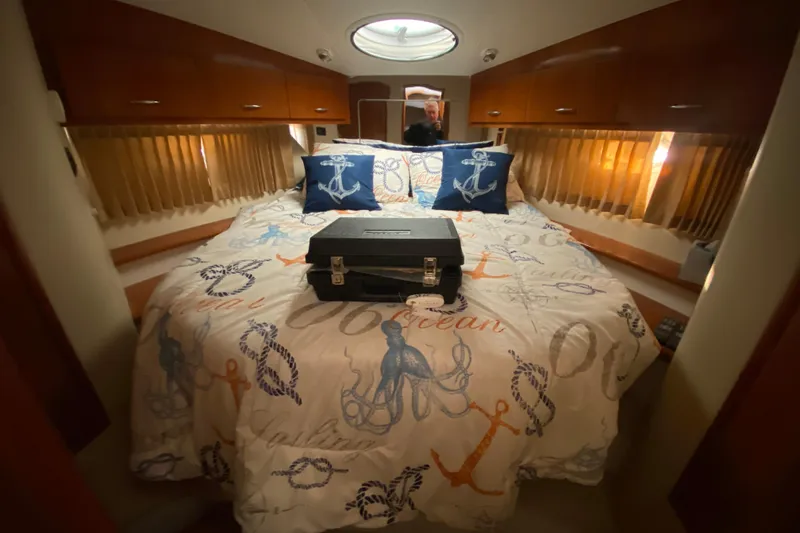 Slide: The Image of Close-up of a 2005 Carver 38 Super Sport RPM gauge. - 13