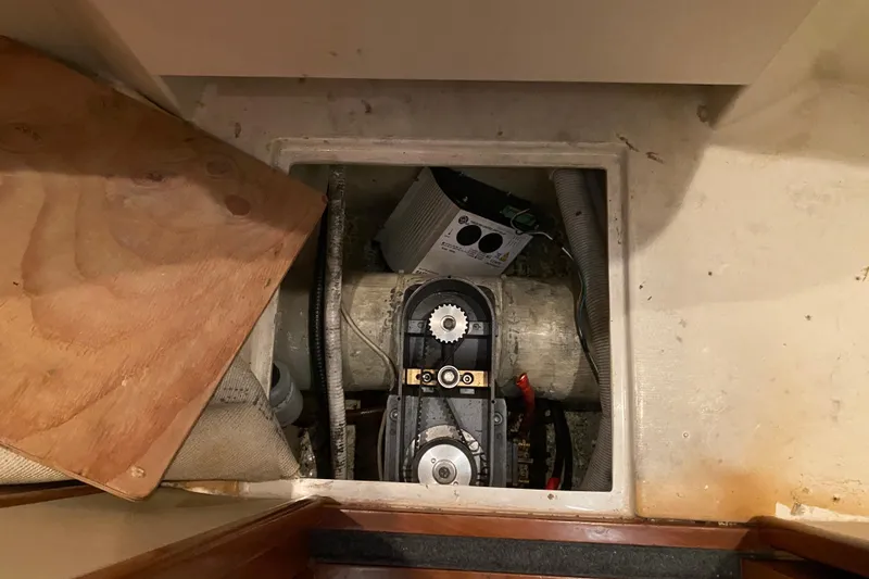 Slide: The Image of Luxurious interior of 2005 Carver 38 Super Sport yacht with elegant seating and dining area. - 22