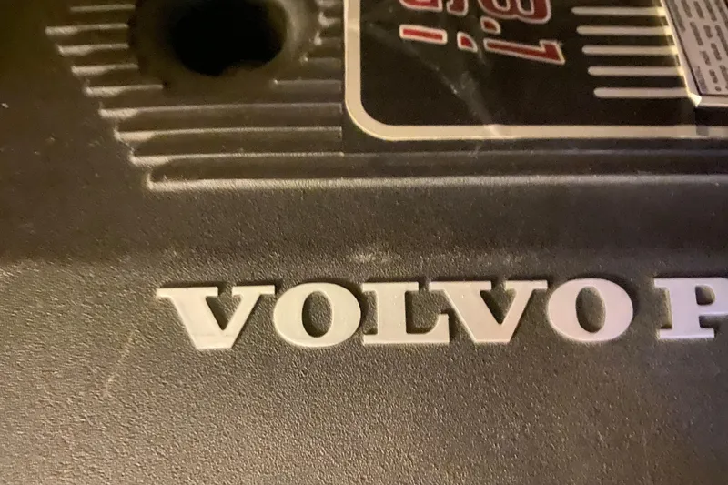 Slide: The Image of 2005 Carver 38 Super Sport yacht bathroom with shower, sink, and storage cabinets. - 36