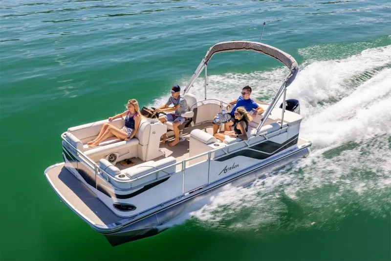 Slide: The Image of Sales order for 2026 Avalon Venture Cruise Koolfab Black boat, detailing features and pricing. - 6