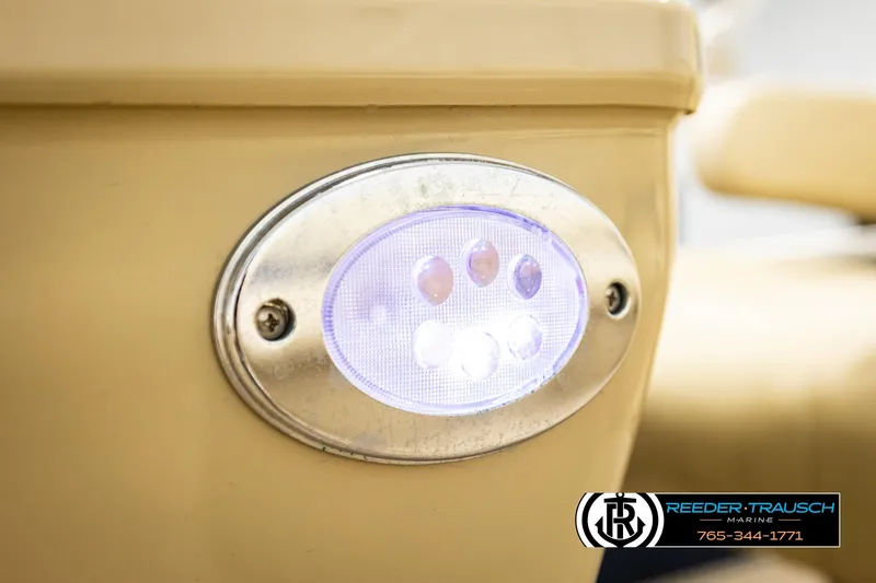 Slide: The Image of LED light on 2015 Lowe SS 210 boat, close-up view. - 37