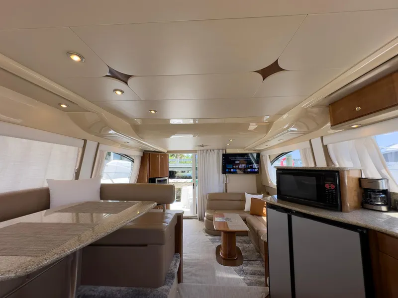 Slide: The Image of Luxurious interior of a 2007 Meridian 411 Sedan yacht with modern amenities. - 34