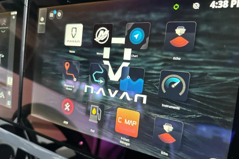 Slide: The Image of Navan S-30 2025 dashboard display with navigation and instrument apps. - 13