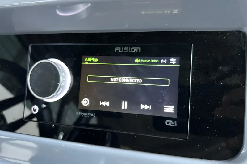 Slide: The Image of Navan S-30 2025 audio system display showing "Not Connected" status on AirPlay. - 16