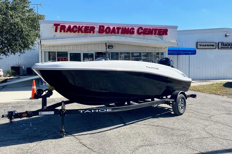 The Image of 2026 Tahoe T18 boat on trailer at Tracker Boating Center. - 0