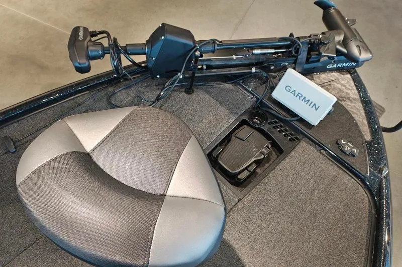 Slide: The Image of 2026 Nitro Z20 XL Pro boat with Garmin equipment and comfortable seating. - 9