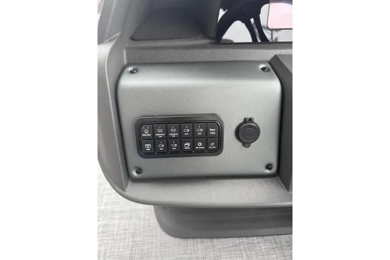 Slide: The Image of Control panel of 2026 Sun Tracker Party Barge 22 DLX pontoon boat. - 14