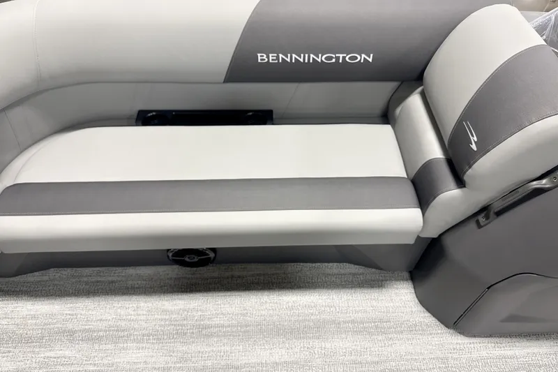 Slide: The Image of 2026 Bennington 20 S Cruise boat seat, gray upholstery, modern design. - 3