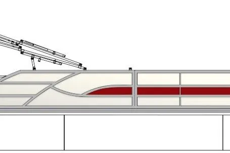 The Image of 2026 Bentley Pontoons 220 SWINGBACK, sleek design with red accents, side view. - 1