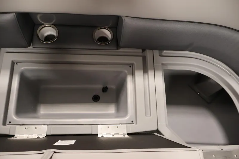 Slide: The Image of Interior view of 2026 Bentley Pontoons 220 SWINGBACK with storage compartment and cup holders. - 13
