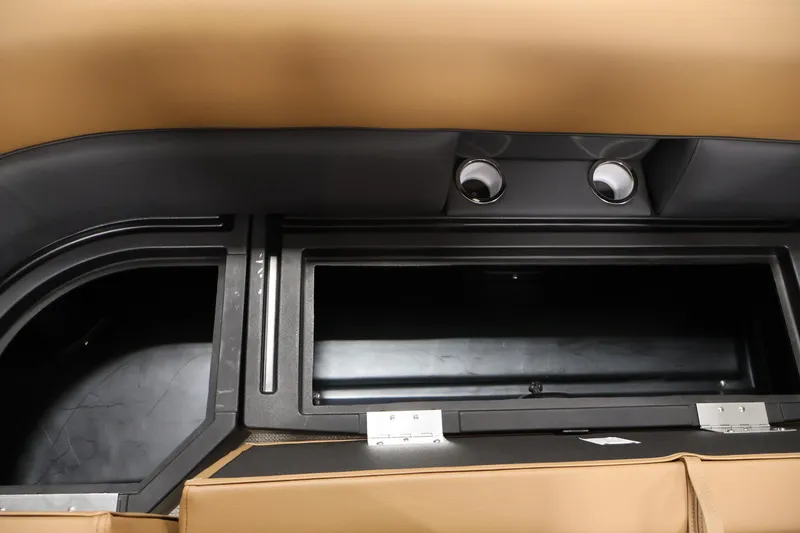 Slide: The Image of 2026 Bentley Pontoons 243 Swingback Tri-toon interior storage compartment with sleek design. - 14