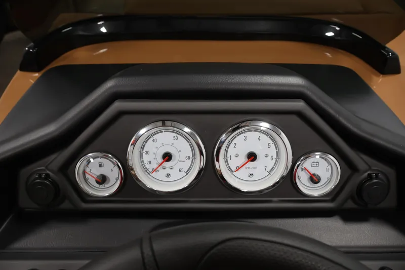 Slide: The Image of Dashboard of 2026 Bentley Pontoons 243 Swingback Tri-toon with gauges and controls. - 19