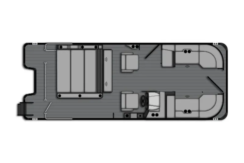 Slide: The Image of 2026 Bentley Pontoons 243 Swingback Tri-toon floor plan, showcasing spacious seating and layout. - 34