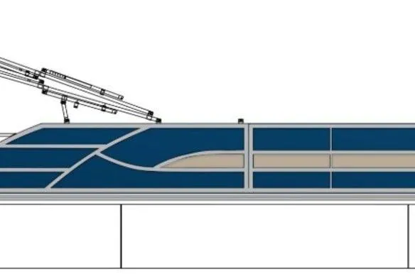Slide: The Image of 2026 Bentley Pontoons 243 Swingback Tri-toon, sleek design with blue and beige accents. - 36