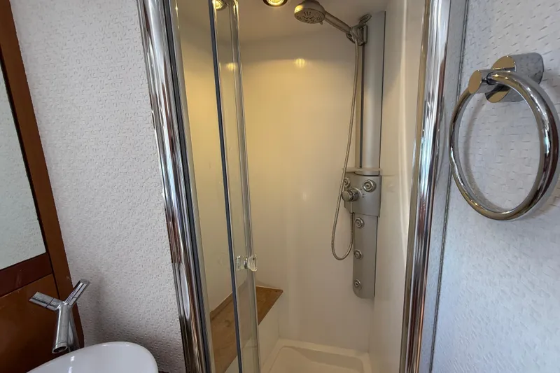 Slide: The Image of Shower area in 2005 Sunseeker 75 Sport Yacht with modern fixtures. - 29